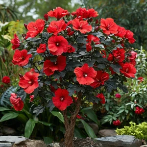 Гибискус Миднайт Роуз купить по цене от 269р. в интернет-магазине «Посадика» с доставкой почтой в в Ржеве и по всей России – [изображение №1].